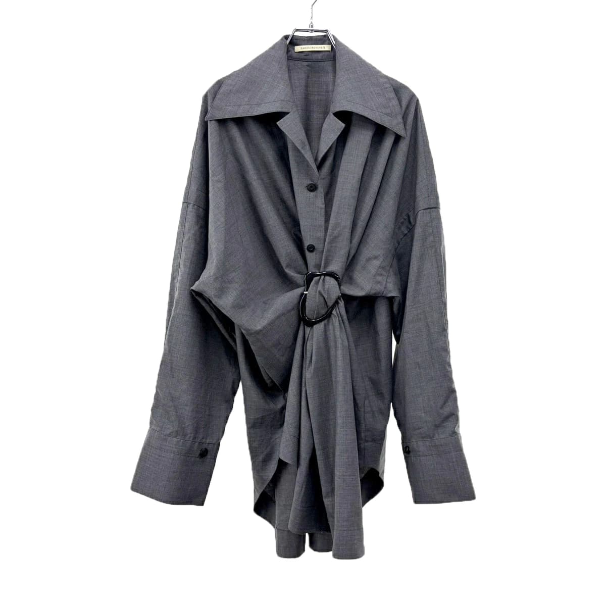 HARUNOBUMURATA ハルノブムラタ 25AW MARIALUISA WOOL GATHERED SHIRT WITH BUCKLE マリアルイーザウールギャザーバックルシャツ
