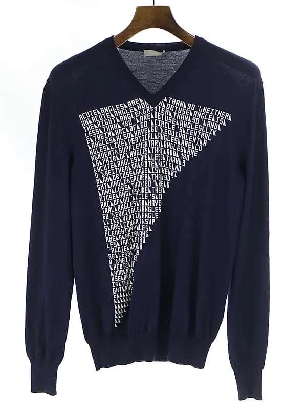 Dior HOMME ディオールオム 09AW トライアングルメッセージニットセーター