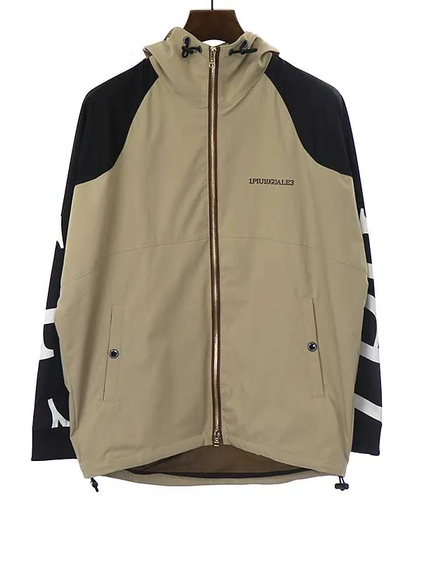 1piu1uguale3 ウノ ピゥ ウノ ウグァーレ トレ×ロニー ロナウジーニョ 21SS BIG LOGO HOODED BZ ビッグロゴジップアップジャケット ベージュ