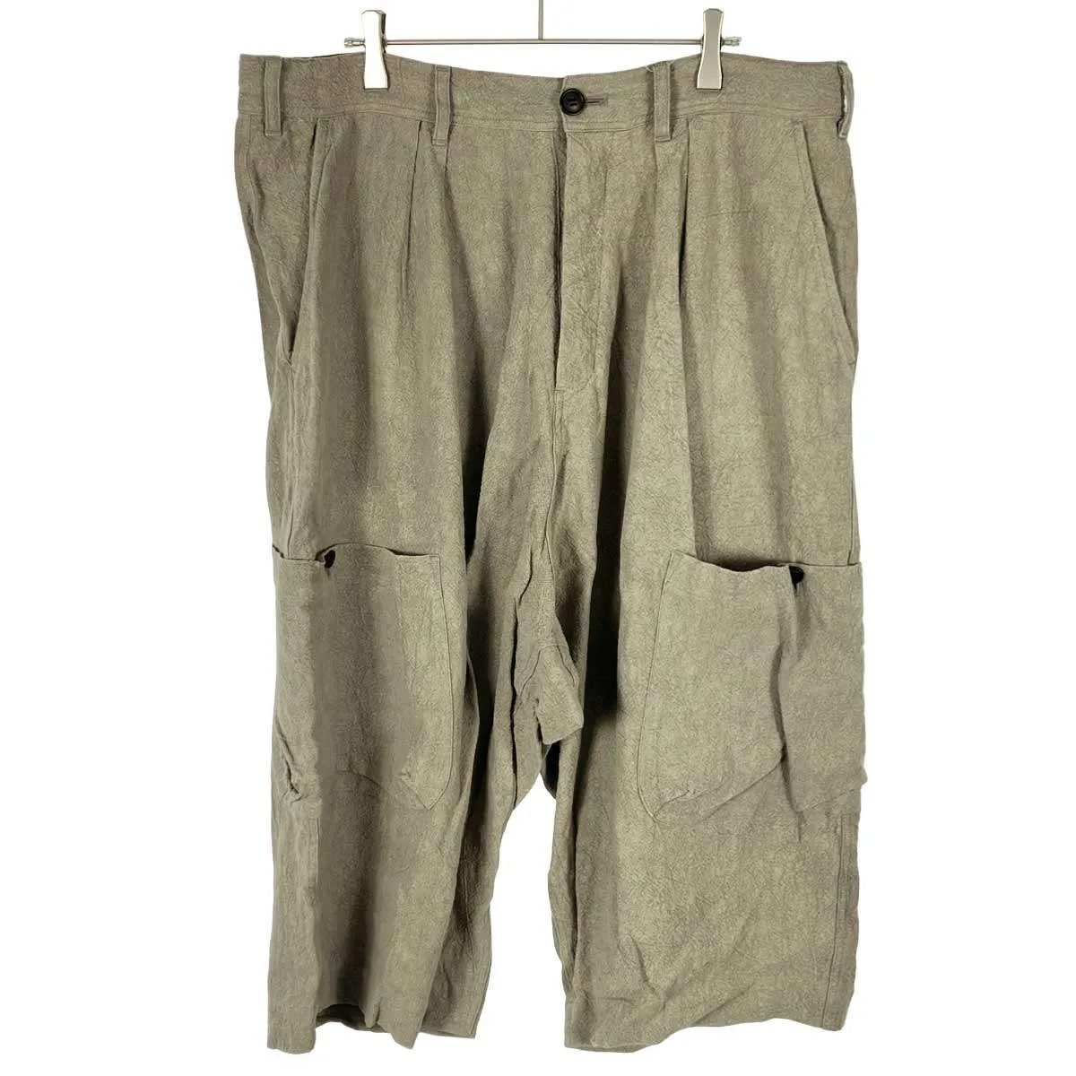 O PROJECT オープロジェクト CROPPED CARGO PANT-NATURAL DYED LINEN CS light sumi リネンクロップドカーゴパンツ