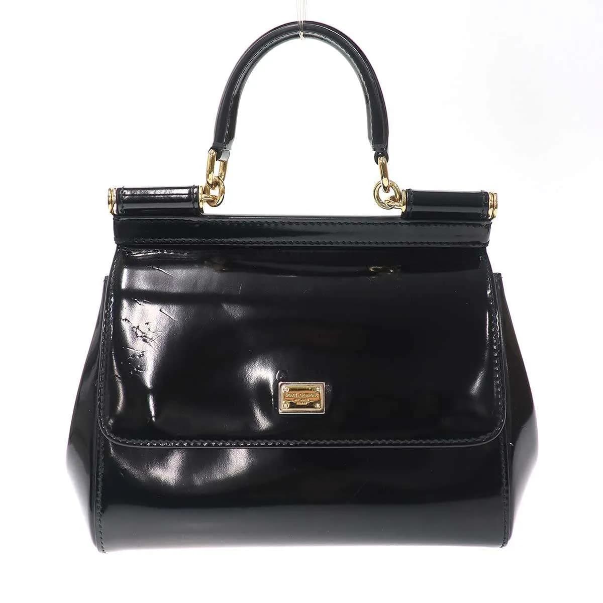 DOLCE&GABBANA ドルチェ&ガッバーナ Sicily シシリーパテントミニショルダーバッグ
