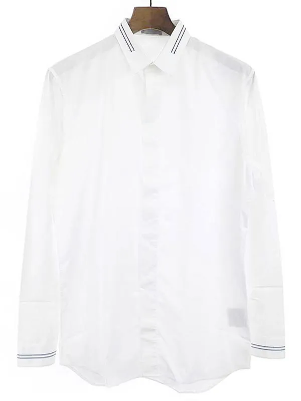 Dior HOMME ディオールオム カラーストライプ刺繍比翼カラーシャツ