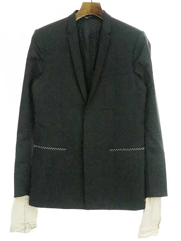 Dior HOMME ディオールオム 10SS ナローラペルステッチデザインレイヤードジャケット