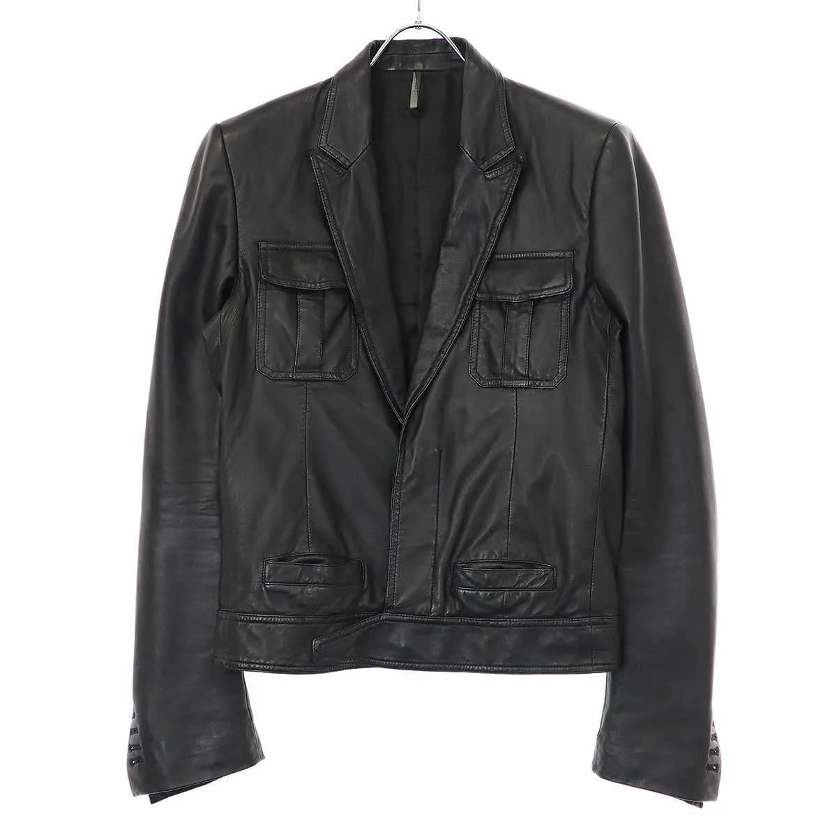 Dior HOMME ディオールオム 2005SS BECK ピークドラペルレザーライダースジャケット 5EH5028713