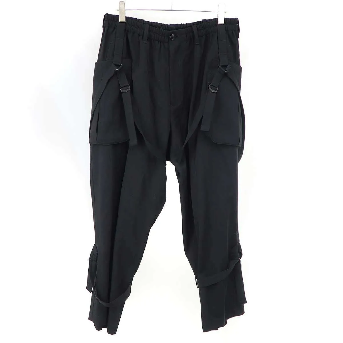 Yohji Yamamoto ヨウジヤマモト プールオム 16AW ウールギャバジンボンテージストラップワイドパンツ
