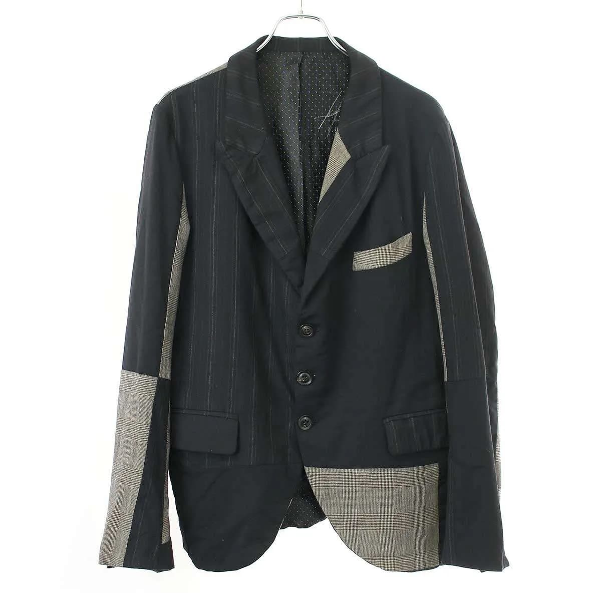 GEOFFREY B.SMALL ジェフリービースモール handmade single-breasted patchwork 3-button peak-lapel jacket パッチワークテーラードジャケット BGJ13