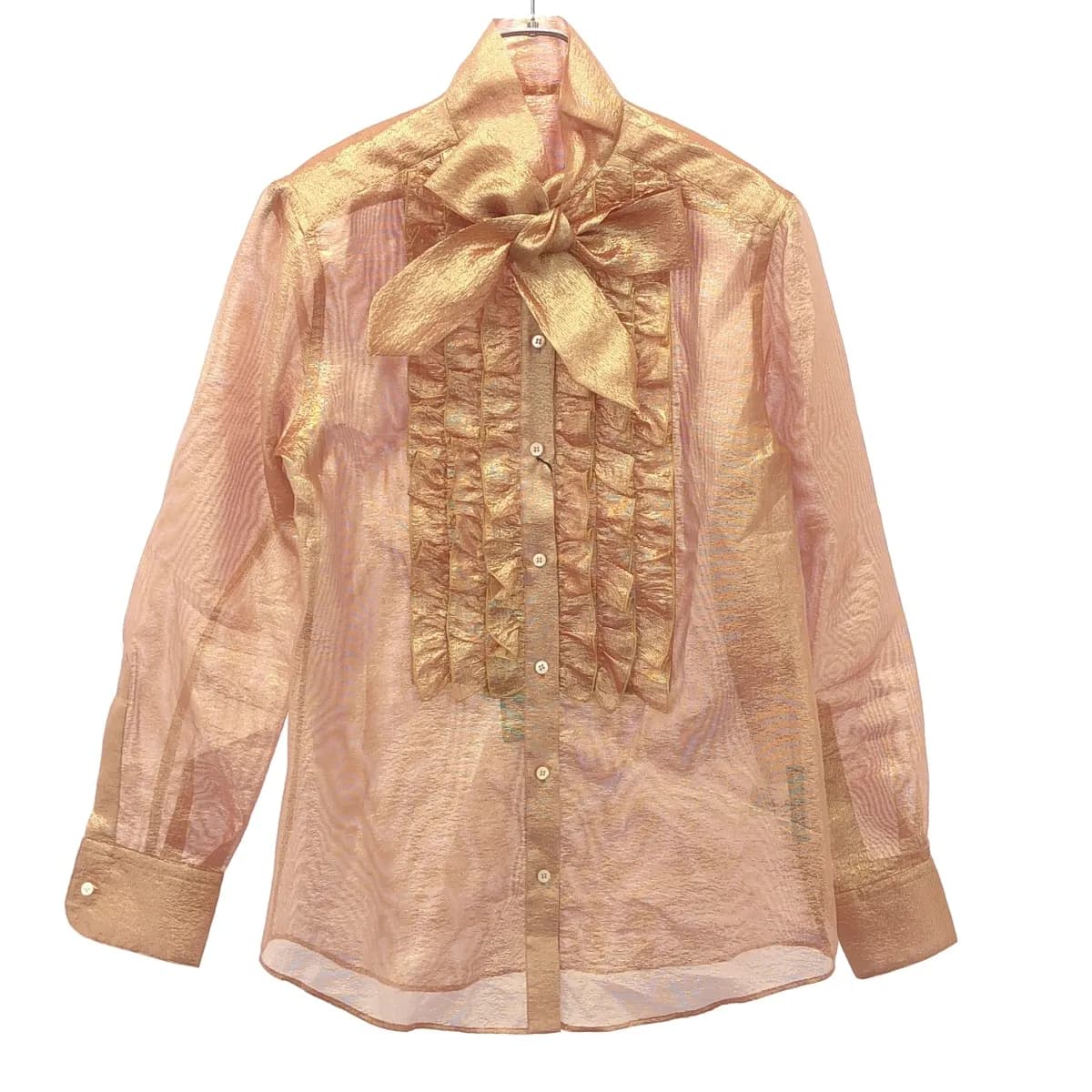 DOLCE&GABBANA ドルチェ&ガッバーナ 09AW シャイニーボウタイ ブラウスシャツ F5L34T/HUMF7