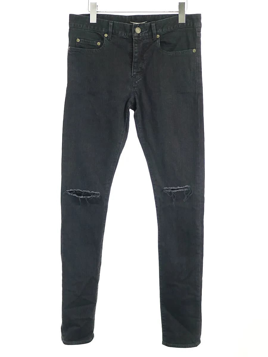 SAINT LAURENT サンローラン パリ 14AW D02 M SK-LW ニークラッシュストレッチスキニーデニムパンツ