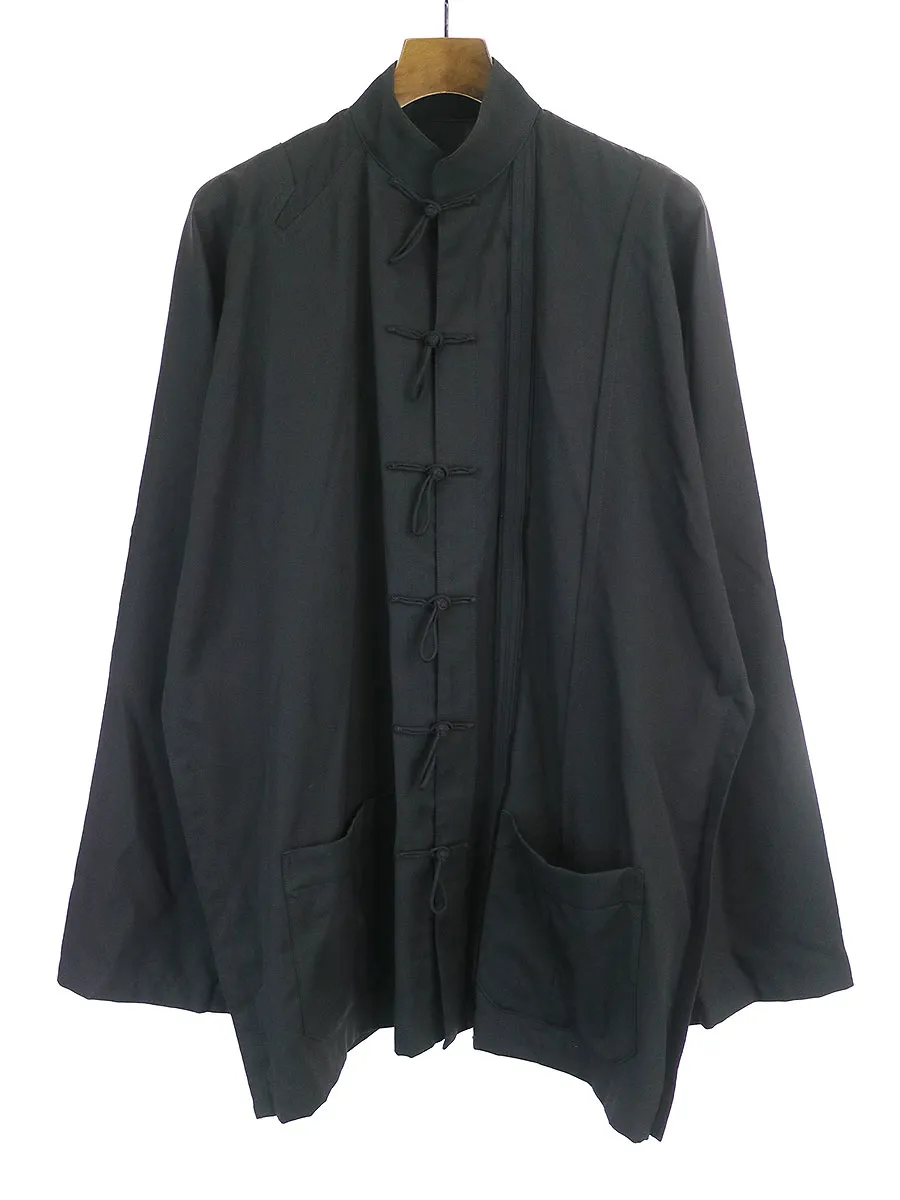 Yohji Yamamoto ヨウジヤマモトプールオム 16SS ウールギャバジンチャイナボタンシャツジャケット