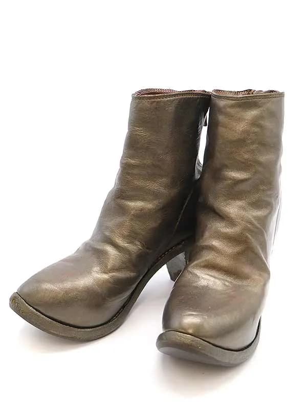GUIDI グイディ メタリックコーティングバックジップヒールブーツ