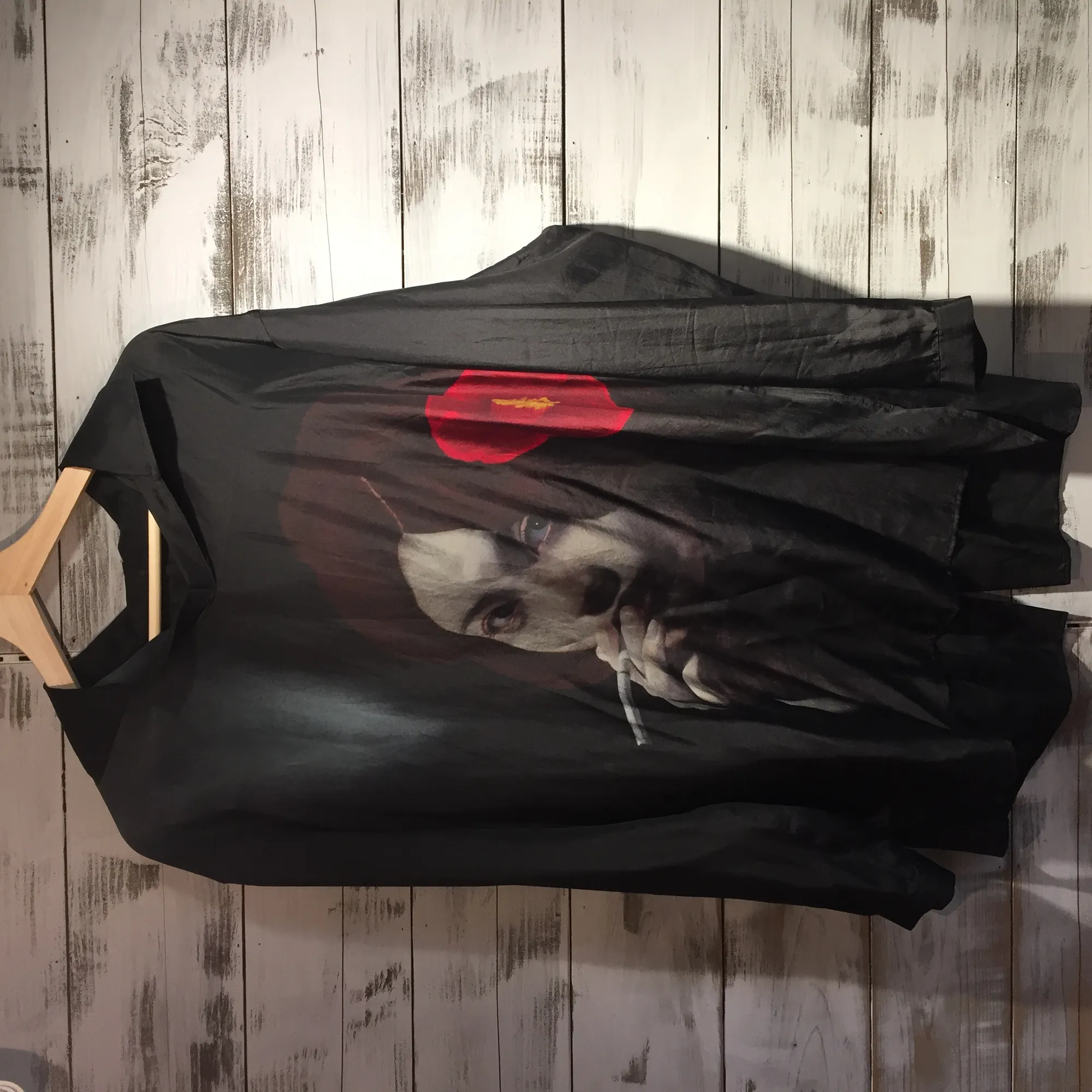 Yohji Yamamoto Yohji Yamamoto POUR HOMME 18SS 内田すずめ『椿とタバコ』後ろ全開きシルクシャツ