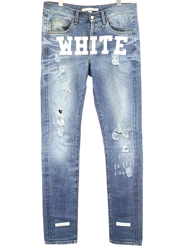 OFF-WHITE オフホワイト ペイントクラッシュデニムパンツ