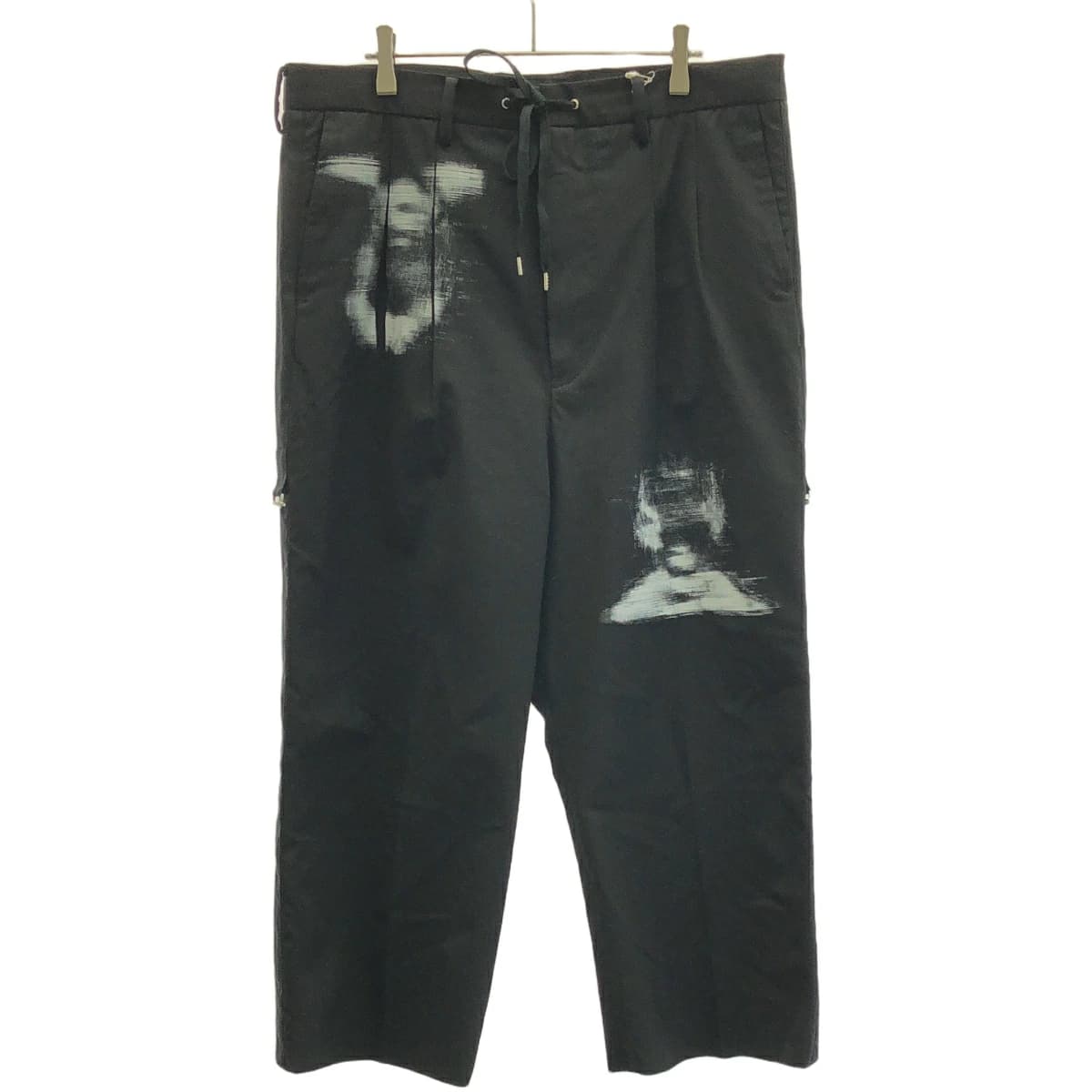 TAKAHIROMIYASHITA The SoloIst. タカヒロミヤシタザソロイスト 23SS side tape adjustable length 2 tucks front pant サイドテーププリントスラックスパンツ sp.0010aSS23