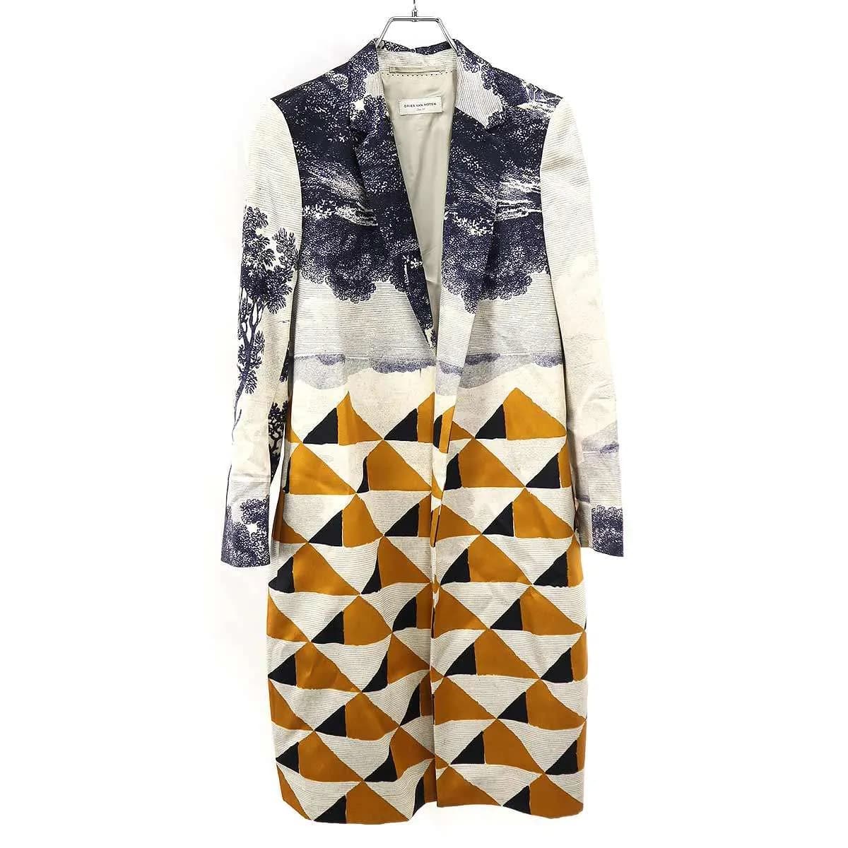 DRIES VAN NOTEN ドリスヴァンノッテン 22SS トワル ド ジュイ プリントサテンコート