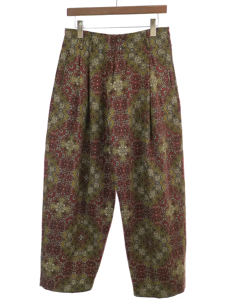 YANTOR ヤントル 16AW アラベスク柄ウール1:2タックパンツ
