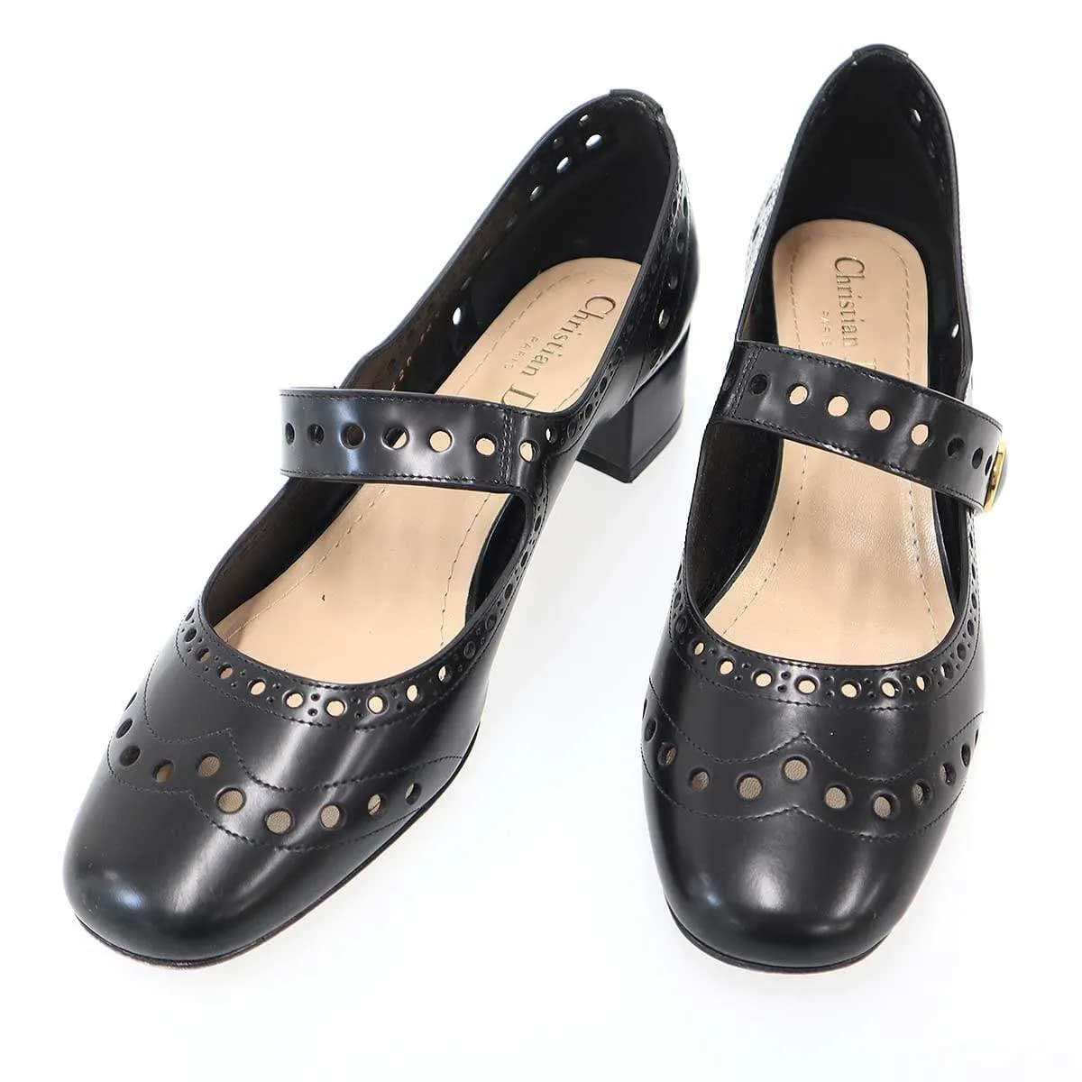 Christian Dior クリスチャンディオール メダリオンレザーフラットパンプス MD0620