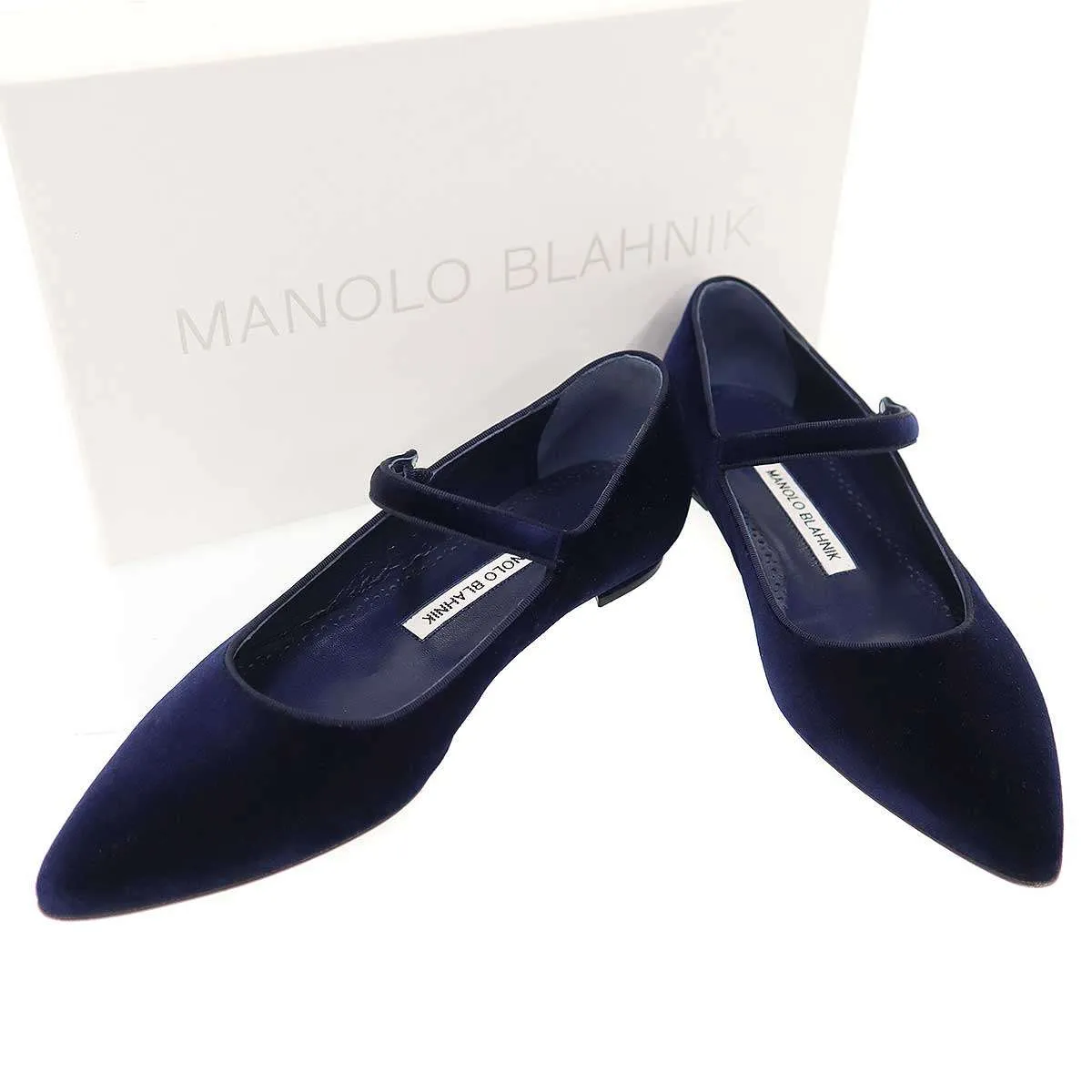 MANOLO BLAHNIK マノロブラニク KULOGLU ベルベットフラットパンプス