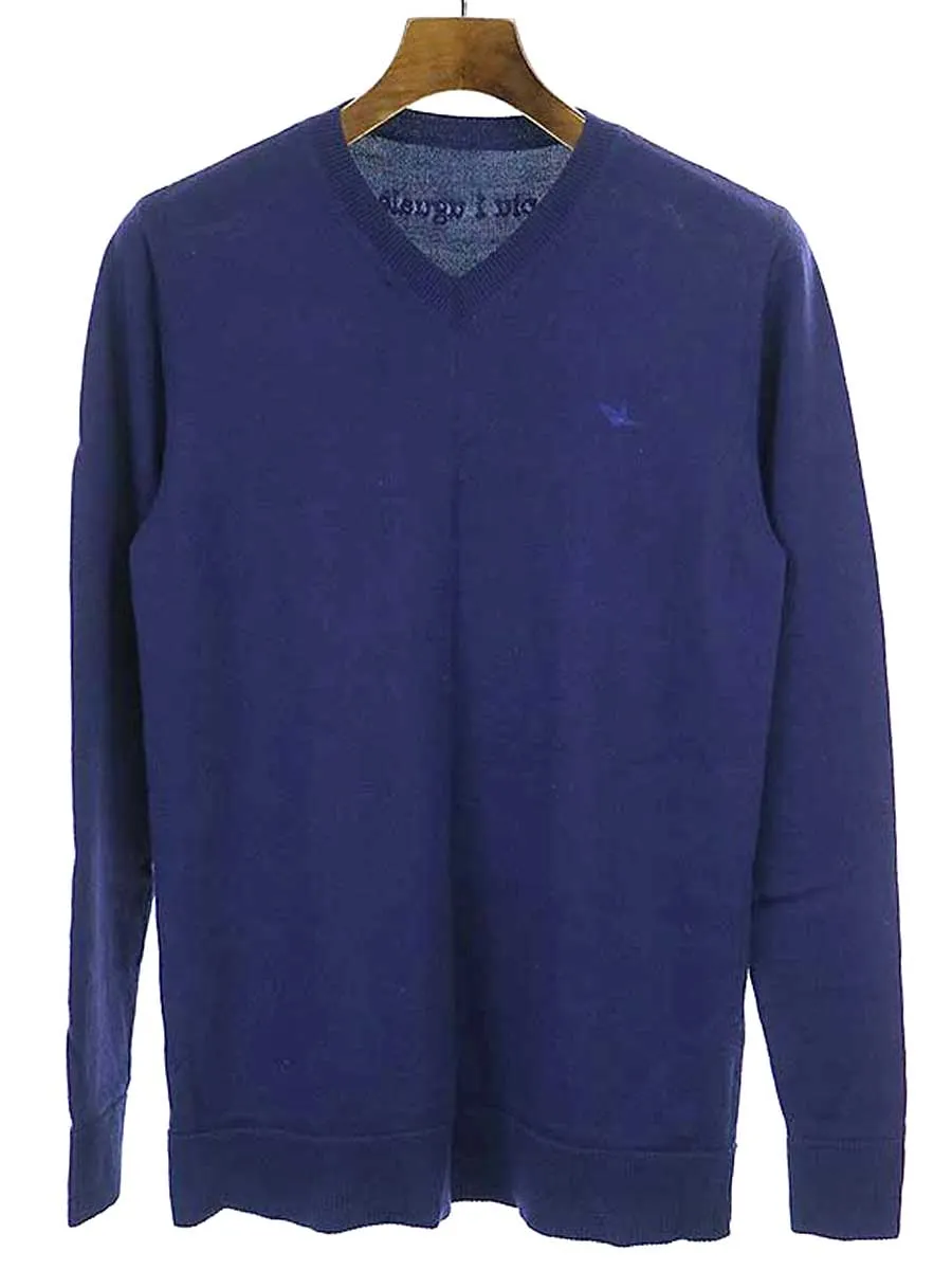 1piu1uguale3 ウノピゥウノウグァーレトレ SUPER FINE MARINO WOOL BASIC V-KNIT Vネックニットセーター