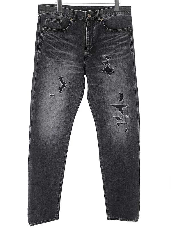 SAINT LAURENT サンローラン パリ 17AW D16 M/BG-LW ダメージ加工デニムパンツ