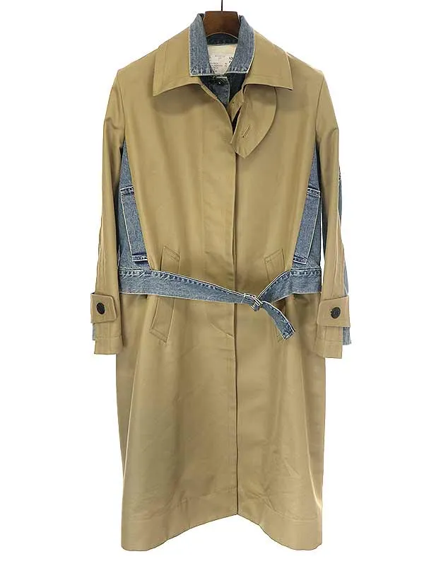 sacai サカイ 20AW デニムドッキングステンカラーコート