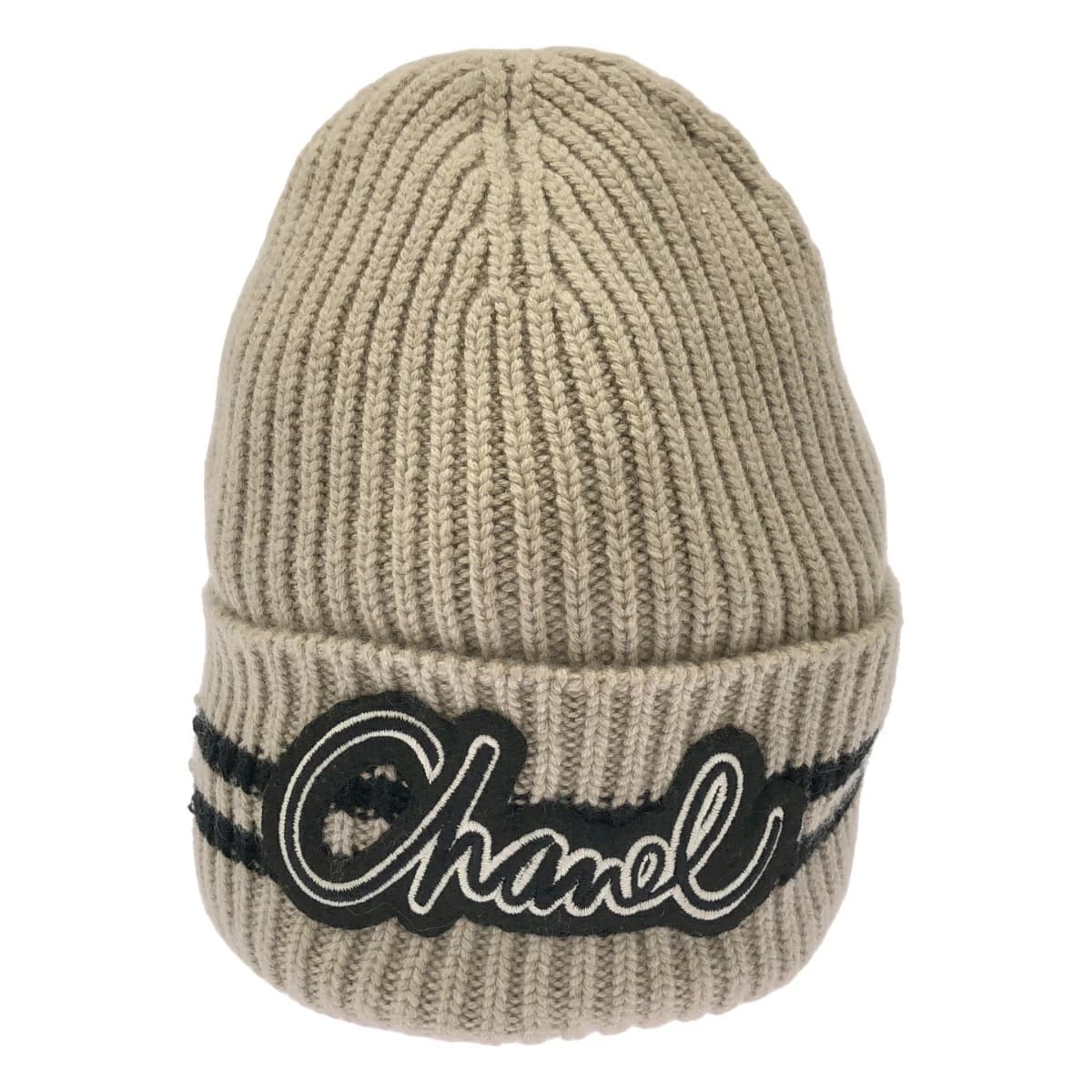 CHANEL シャネル ロゴワッペン カシミヤニットキャップ