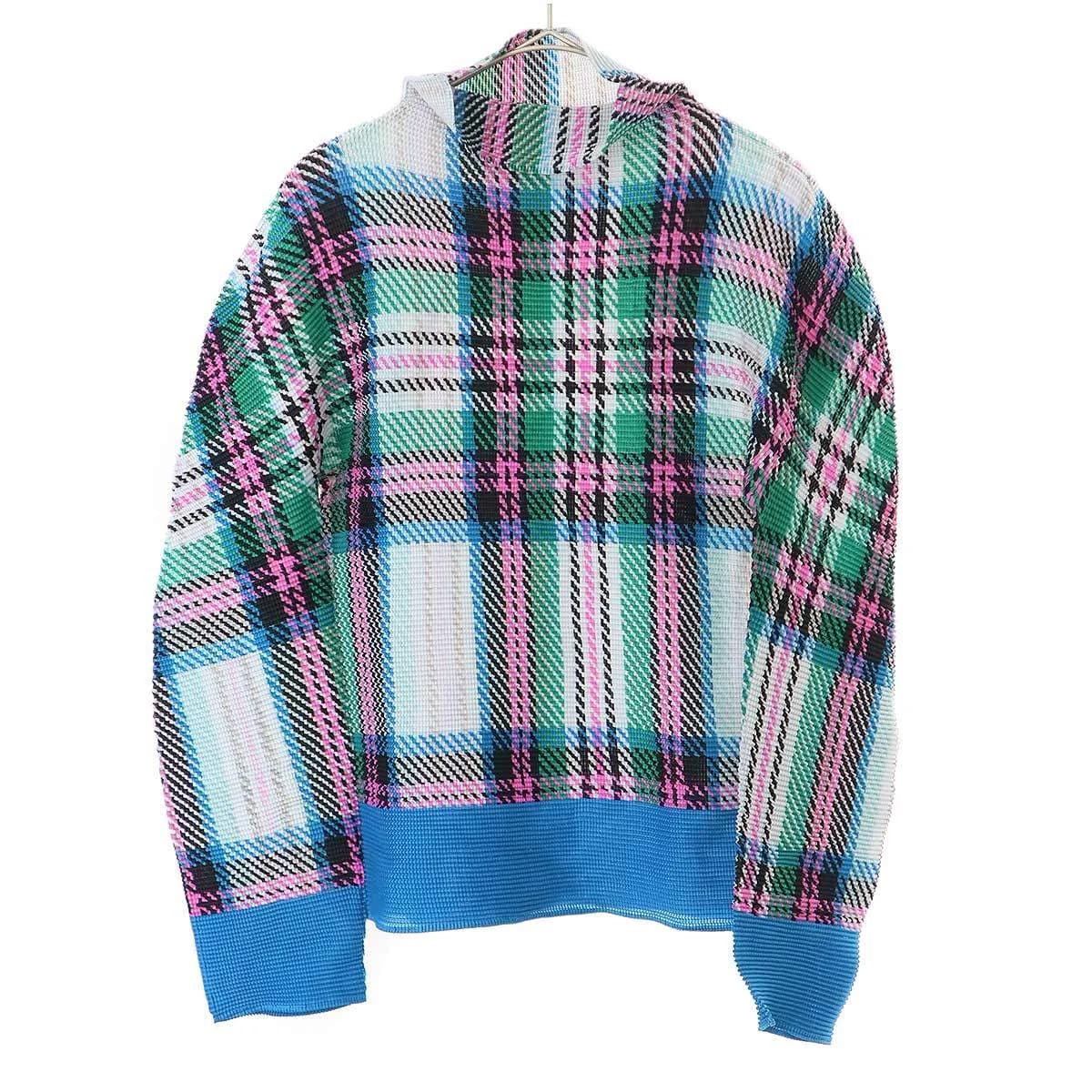 ISSEY MIYAKE ミーイッセイ ミヤケ 23AW TARTAN CHECK TOP タータンチェックプリーツトップス