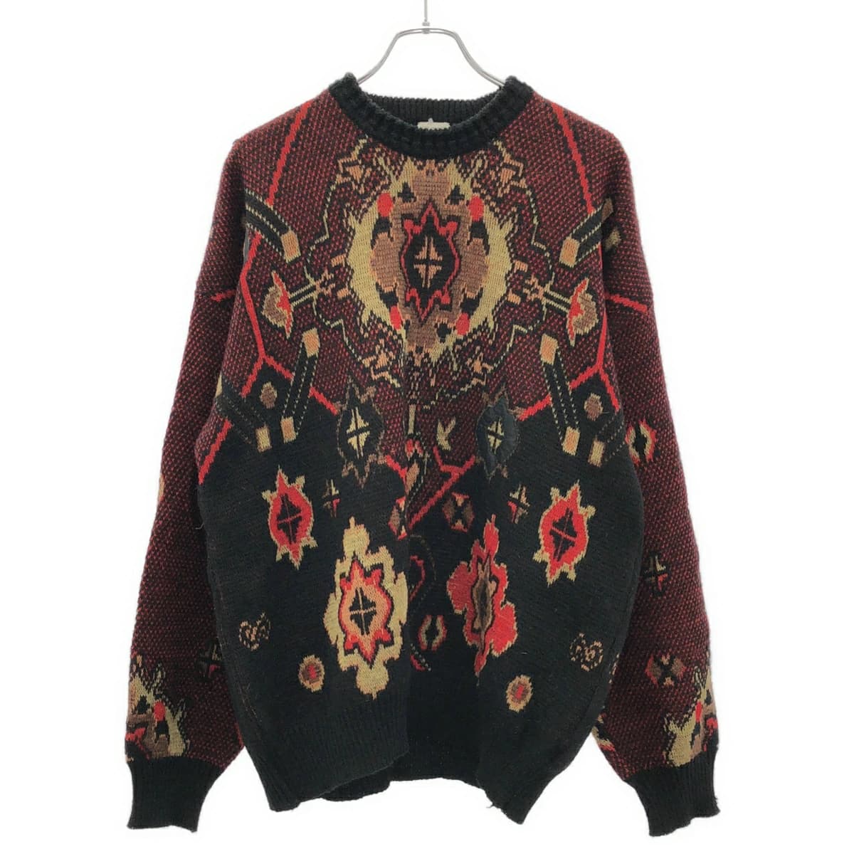 DRIES VAN NOTEN ドリスヴァンノッテン ライカ期 レザーパッチノルディックウールニットセーター