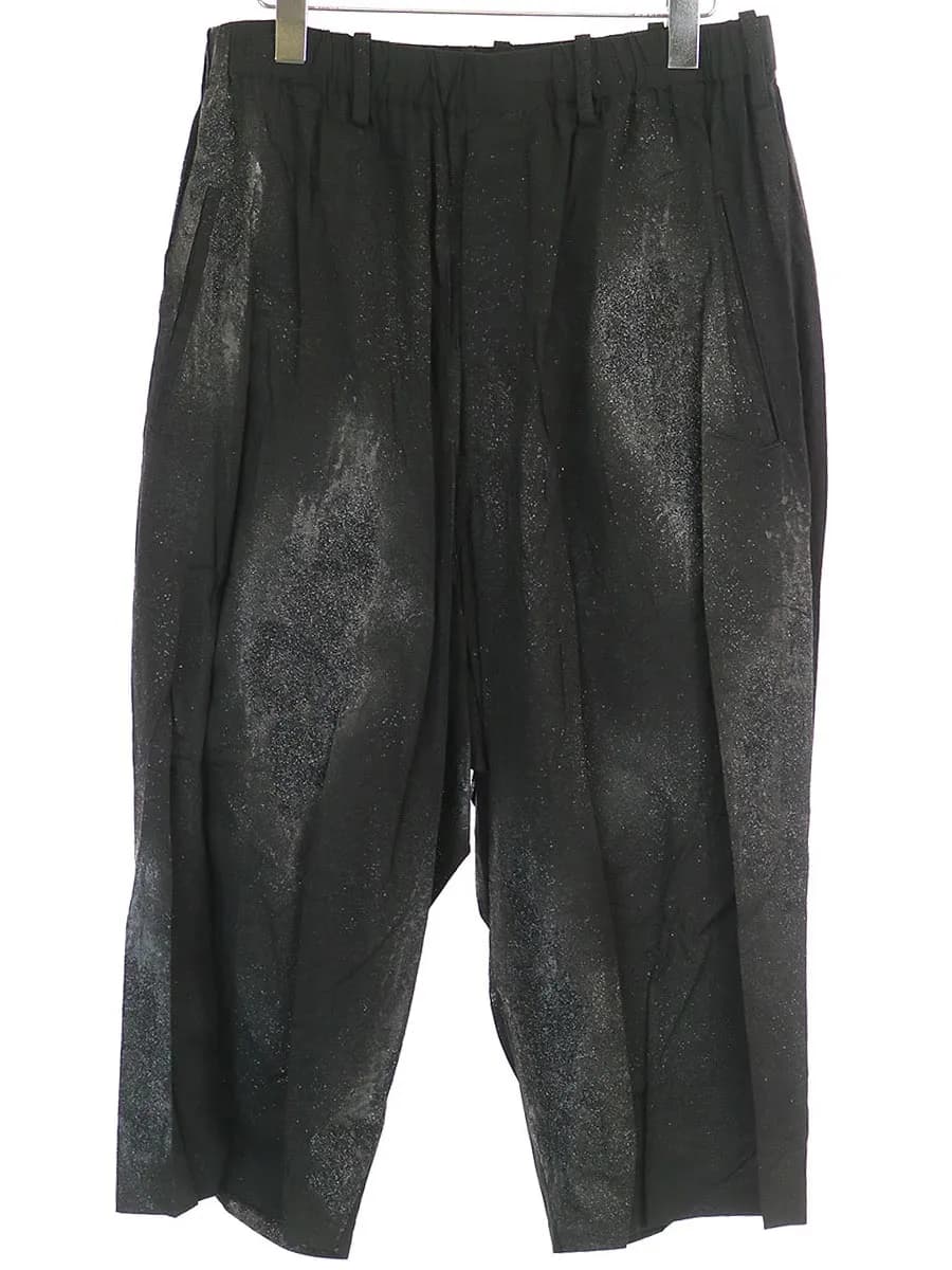 Yohji Yamamoto ヨウジヤマモトプールオム 14SS LOOK28 ラバーレジンハンドペイントグリッターサルエルパンツ