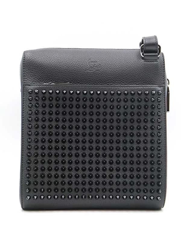 Christian Louboutin クリスチャンルブタン BENECH MEDIUM REPORTER CALF スパイクスタッズレザーショルダーバッグ