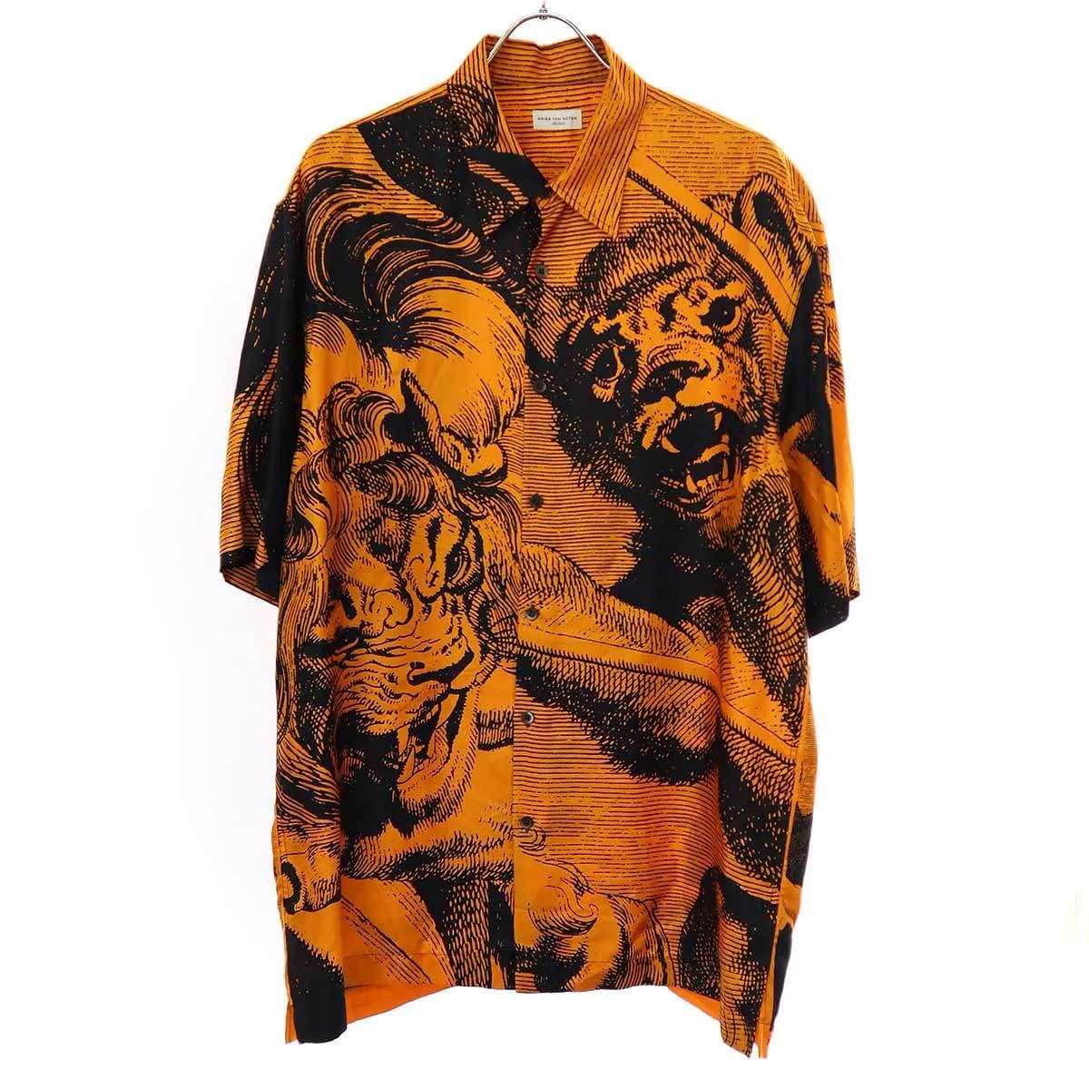 DRIES VAN NOTEN ドリスヴァンノッテン 22SS 総柄 シルクショートスリーブシャツ