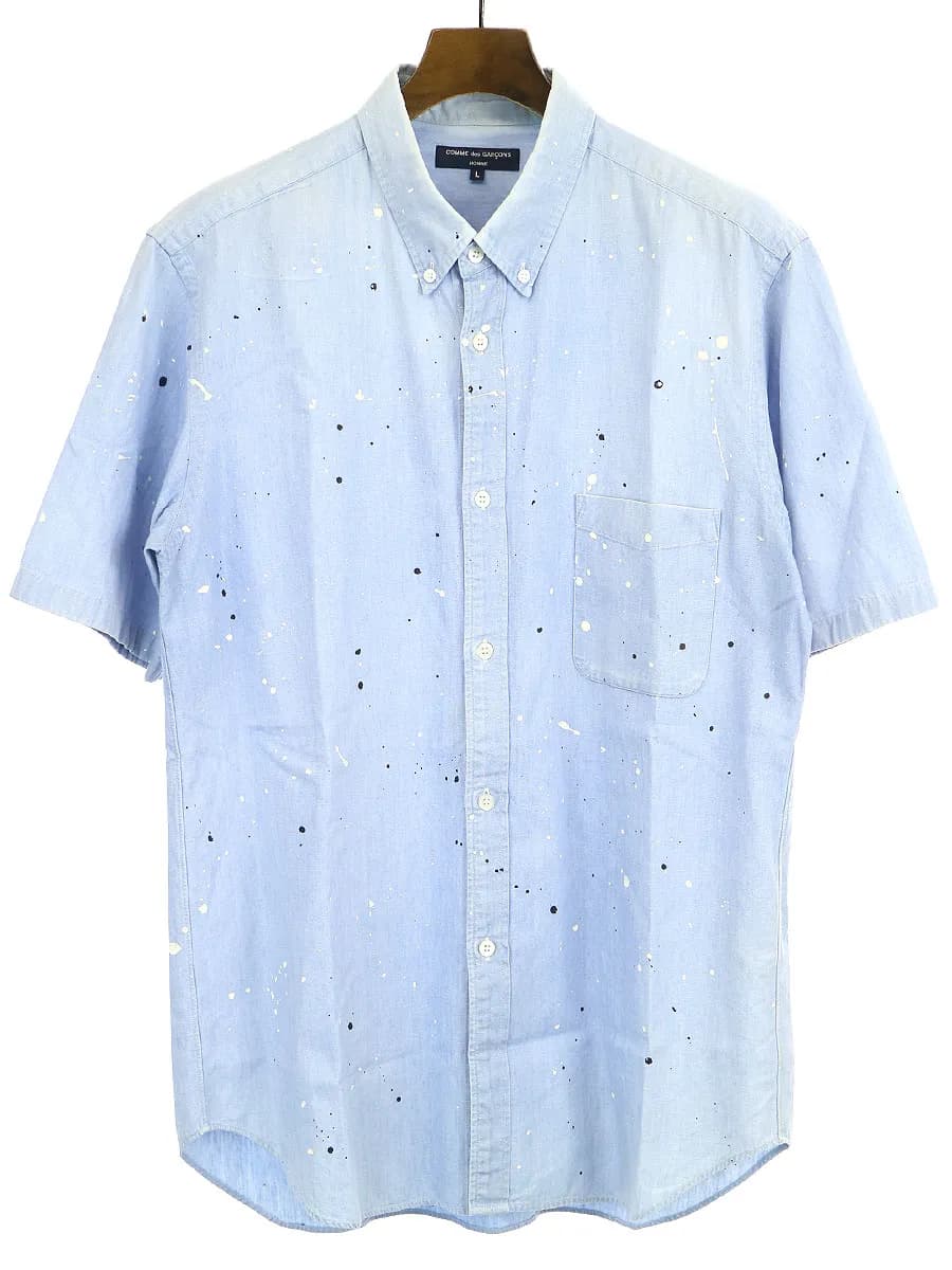 COMME des GARCONS コム デ ギャルソン オム 12SS ペンキ加工コットンB.Dシャツ