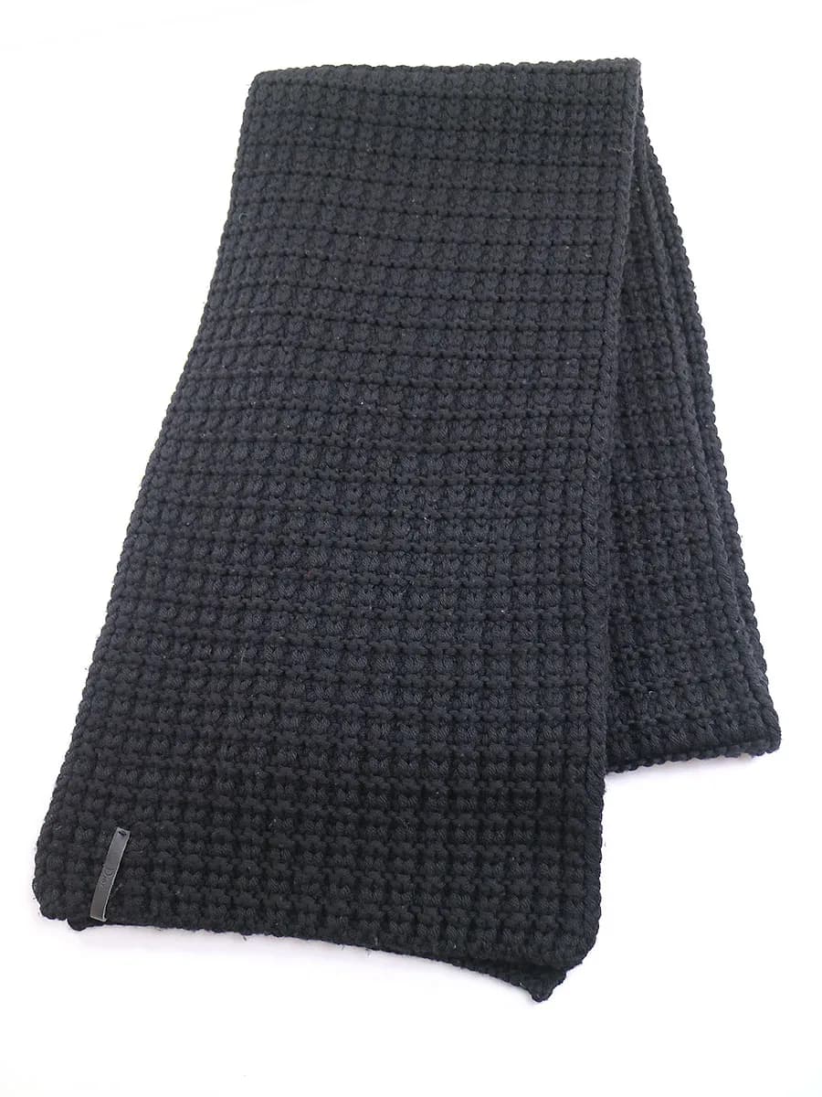 Dior HOMME ディオールオム レザーロゴパッチニットロングマフラー