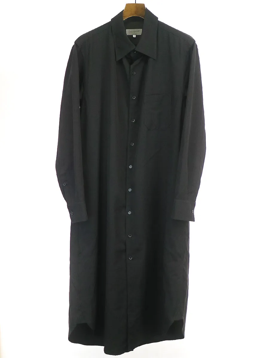 Yohji Yamamoto ヨウジヤマモト プール オム 11SS ウールギャバジンロングシャツ