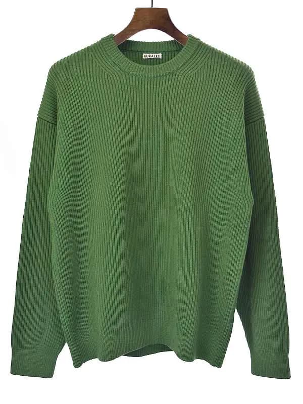 AURALEE オーラリー 19AW SUPER FINE WOOL RIB KNIT BIG P/O リブニットセーター