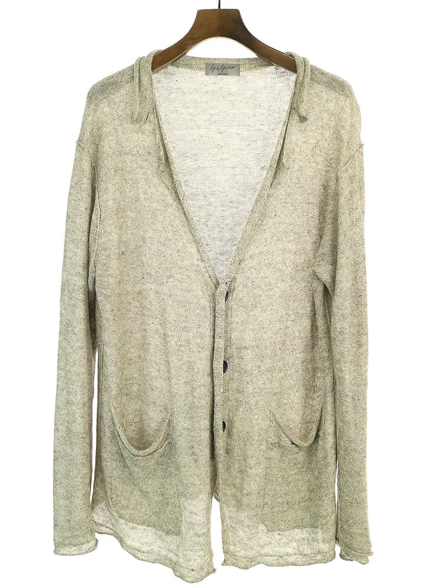 Yohji Yamamoto ヨウジヤマモト プール オム 14SS リネンニットカーディガン