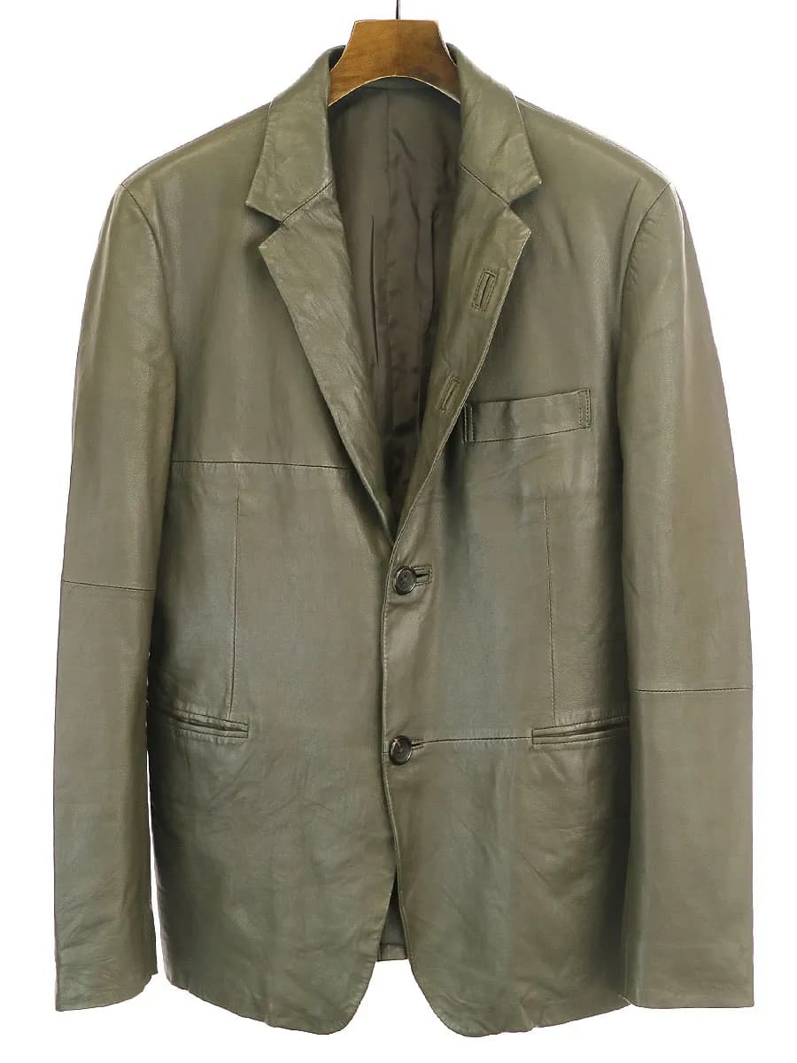 Yohji Yamamoto ヨウジヤマモト プール オム 12SS ラムスキンレザーテーラードジャケット
