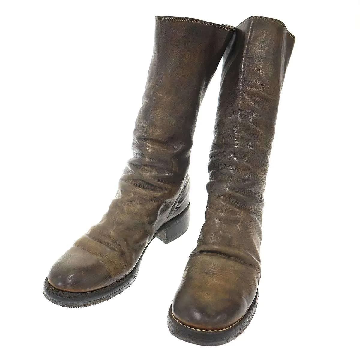 GUIDI グイディ バックジップレザーロングブーツ