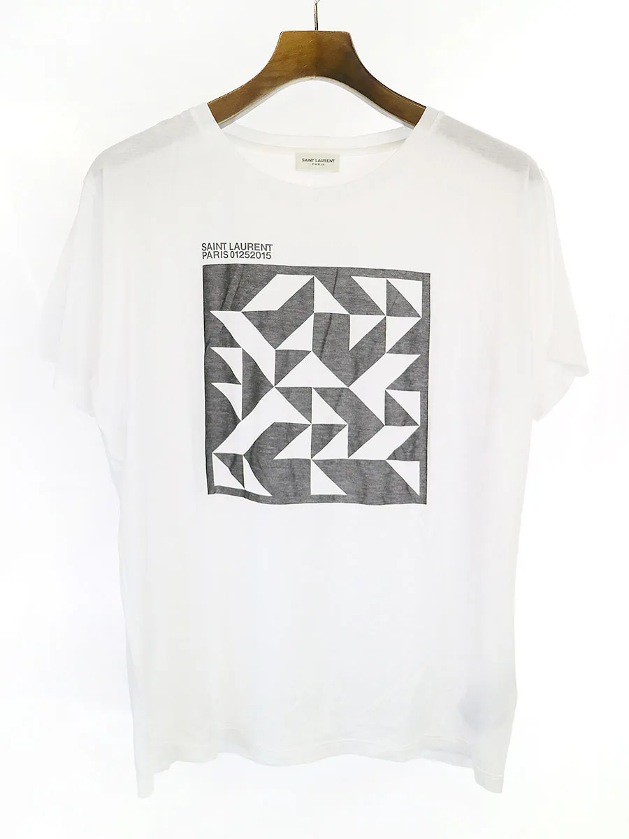 SAINT LAURENT サンローラン パリ 15AW ジオメトリックプリントTシャツ