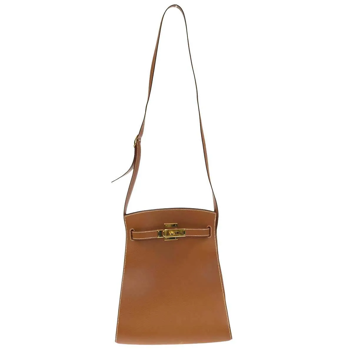 HERMES エルメス 〇X刻印 1994年製 Kelly Sport ケリースポーツ MM クシュベル ゴールド金具 レザーショルダーバッグ