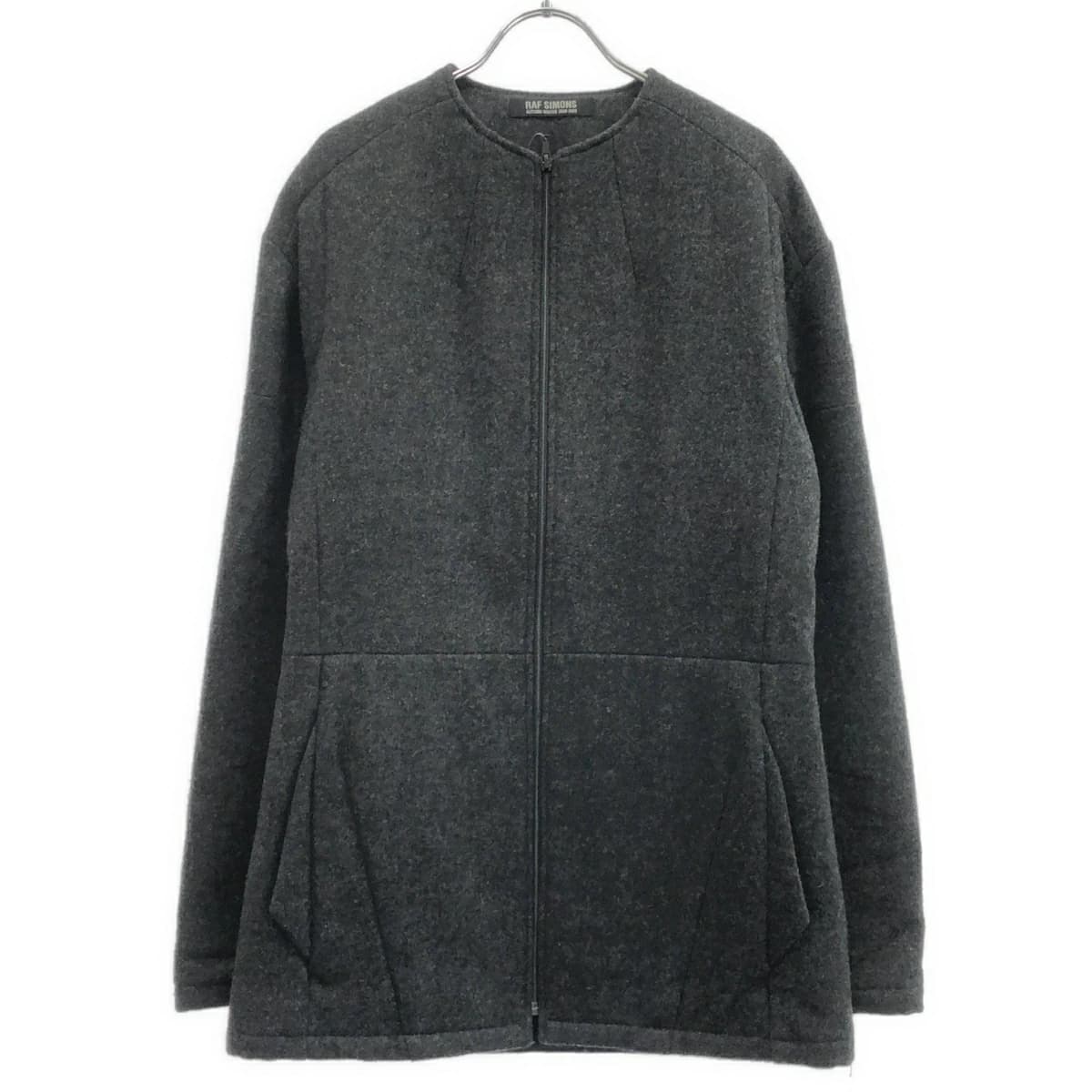 RAF SIMONS ラフシモンズ 2008AW ジップアップノーカラーウールジャケット