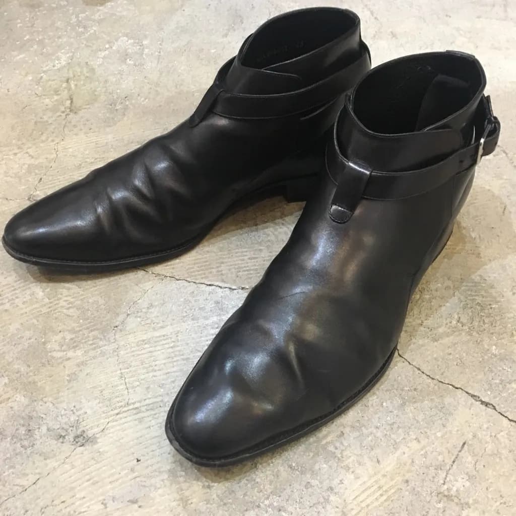 SAINT LAURENT SAINT LAURENT PARIS アンクルジョッパーレザーブーツ