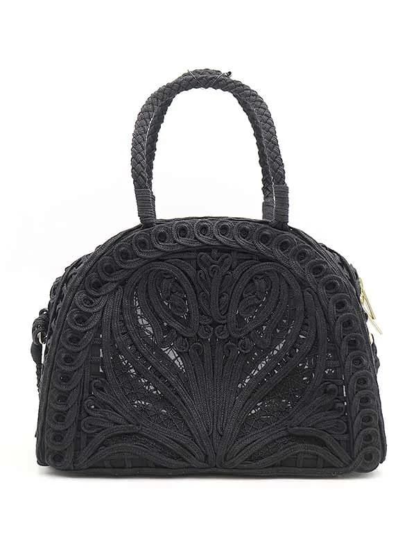 Mame Kurogouchi マメ クロゴウチ 22AW Cording Embroidery Demi Lune Handbag エンブロイダリーハンドバッグ