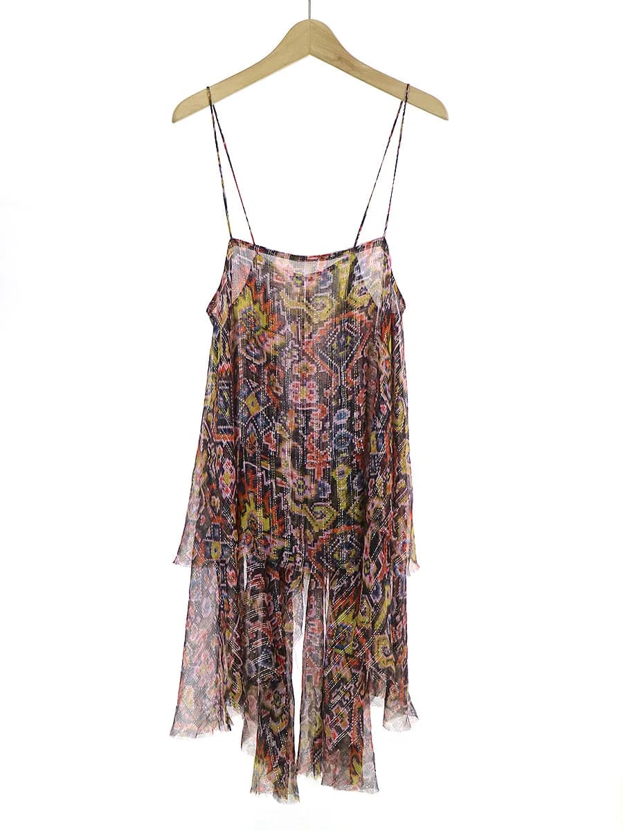 DRIES VAN NOTEN ドリスヴァンノッテン 15SS スリット糸シルクチュニックワンピース