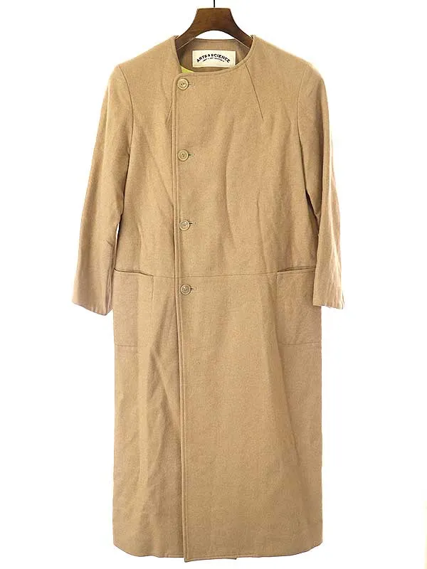 ARTS&SCIENCE アーツ&サイエンス 09AW ノーカラーキャメルロングコート