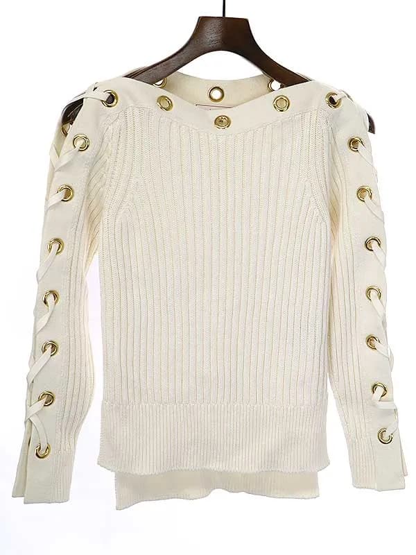 ALEXANDER McQUEEN アレキサンダーマックイーン 20SS アイレットレースアップリブニットセーター