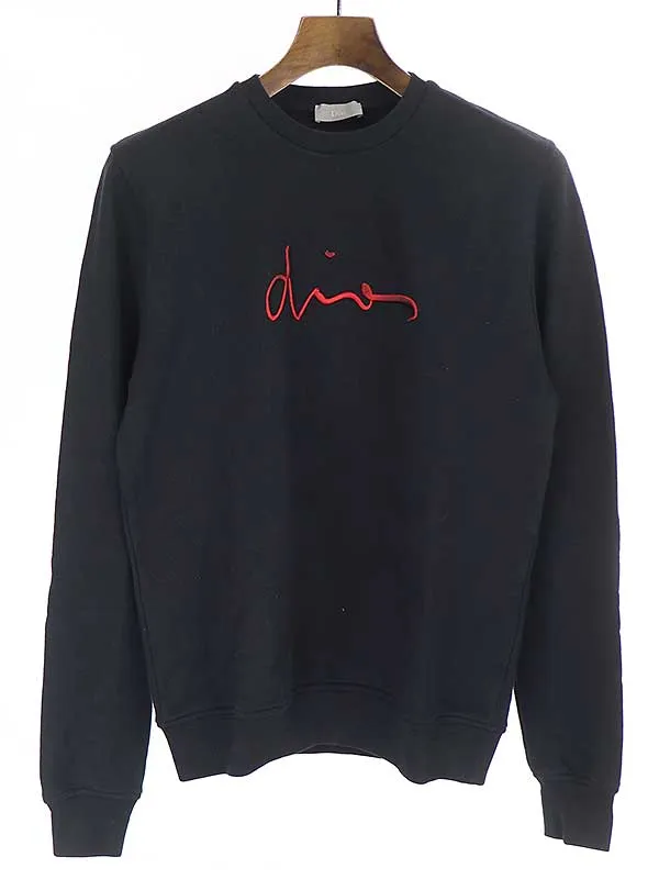 Dior HOMME ディオールオム サイン刺繍デザインスウェットトレーナー