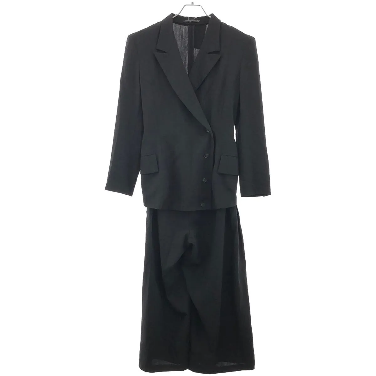 Yohji Yamamoto ヨウジヤマモト ファム 1980's ウールギャバジン ダブルブレストデザインセットアップスーツ