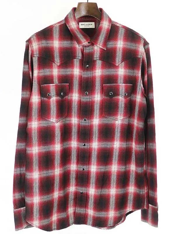 SAINT LAURENT サンローラン パリ 16AW オンブレチェックウエスタンシャツ