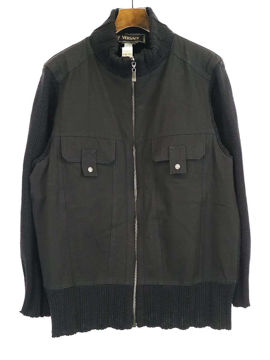 VERSACE ヴェルサーチ コットンキャンバスコンビニットブルゾン