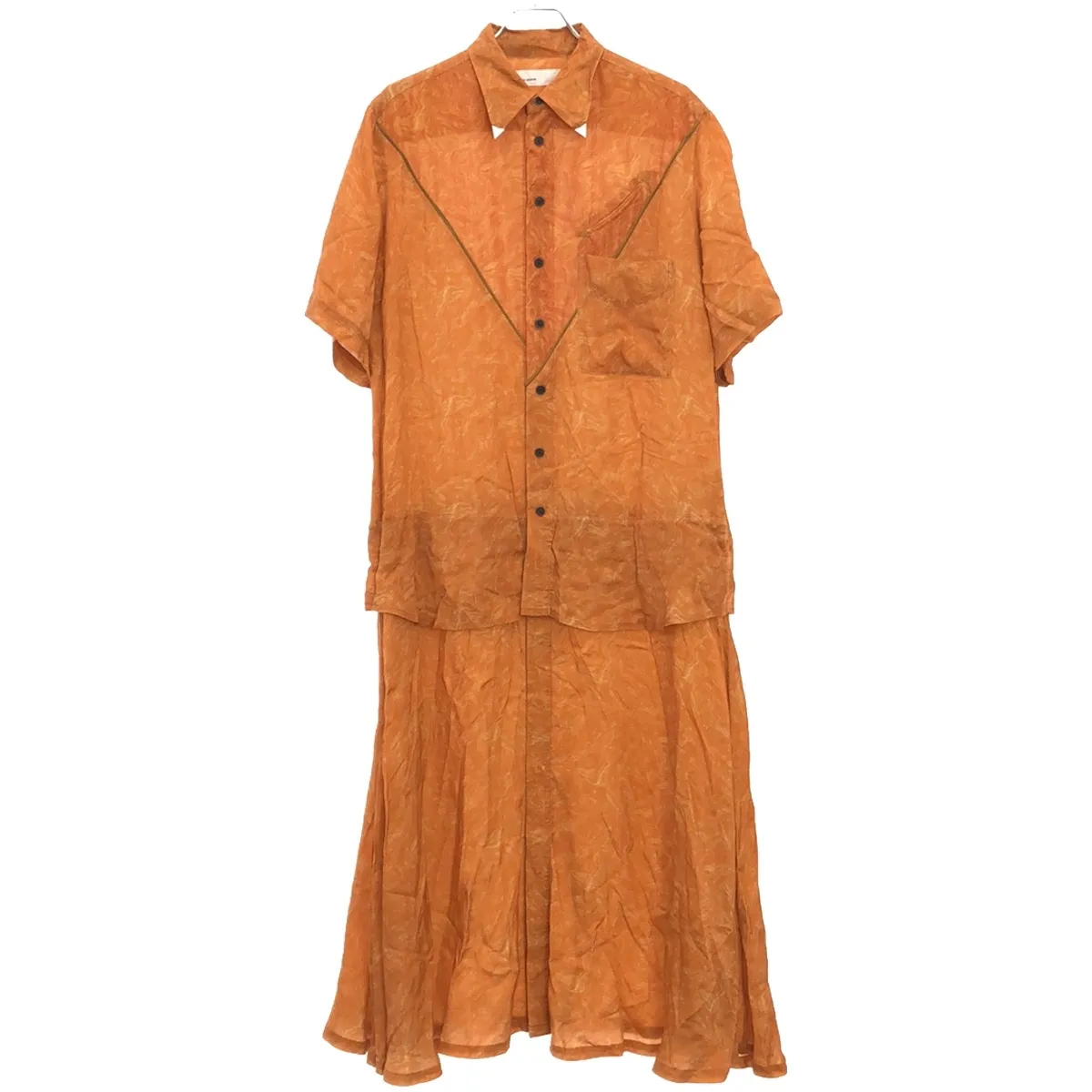TOGA トーガアーカイブス 23SS Mesh marble print shirt dress メッシュマーブルプリント シャツ ドレスワンピース